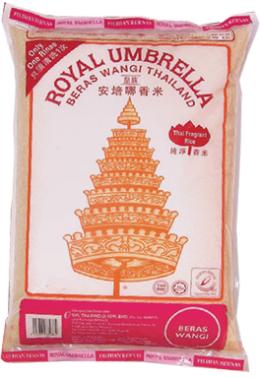 皇族安培哪泰国香米<div>Royal Umbrella</div><div>Thai Fragrant Rice</div><div>Royal Umbrella</div><div>Beras Wangi Thailand</div> 1kg/ 5kg/ 10kg