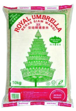 皇族安培哪泰国暹香米<br/>Royal Umbrella Siam Fragrant Rice<br/> Royal Umbrella Beras Siam Wangi<br/> 1kg/ 5kg/ 10kg